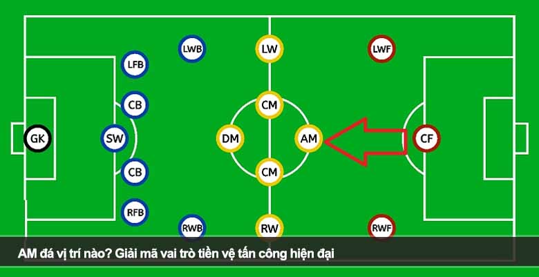 AM đá vị trí nào? Giải mã vai trò tiền vệ tấn công hiện đại 